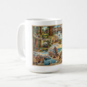 Santa Cruz Vibe Map – Cultural Coastal Art Print コーヒーマグカップ (正面左)