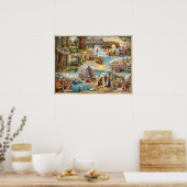 Santa Cruz Vibe Map – Cultural Coastal Art Print ポスター (キッチン)