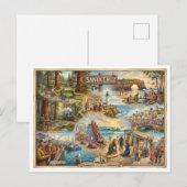Santa Cruz Vibe Map – Cultural Coastal Art Print ポストカード (正面/裏面)