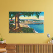 Santa CruzSanta Cruz、カリフォルニア州カジノとピア キャンバスプリント (インサイチュ (リビング))