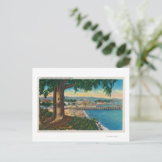 Santa CruzSanta Cruz、カリフォルニア州カジノとピア ポストカード (スタンド正面)