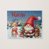 Santa Custom Child Name Puzzle  ジグソーパズル (横)