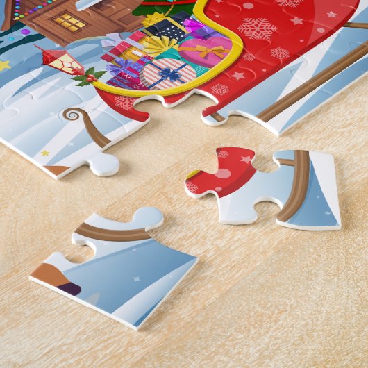 Santa Custom Child Name Puzzle  ジグソーパズル (側面)