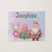 Santa Custom Child Name Puzzle  ジグソーパズル (横)