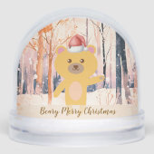 Santa Cute Bear Personalized Christmas Snow Globe (正面)