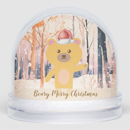 Santa Cute Bear Personalized Christmas Snow Globe