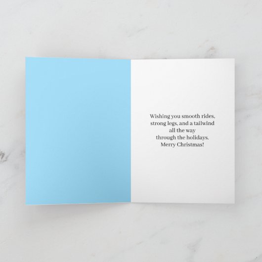 Santa Cycling with Reindeer カード (内部)