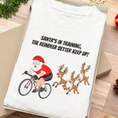 Santa Cycling with Reindeer Tシャツ
