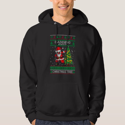 Santa Dabbing Around the Ugly Christmas Sweater Tr パーカ (正面)
