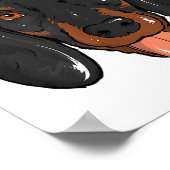 Santa Dachshund Light Christmas  ポスター (角)