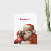 SANTA DACHSHUND PUPPY CHRISTMAS CARD カード (正面)