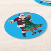 Santa Dancing Paper Coaster ラウンドペーパーコースター (アングル)