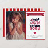 Santa Defineおもしろい Good Holidayフォトカード シーズンカード (正面/裏面)