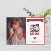 Santa Defineおもしろい Good Holidayフォトカード シーズンカード (スタンド正面)