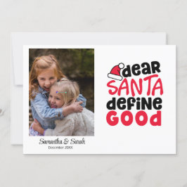 Santa Defineおもしろい Good Holiday Photo シーズンカード