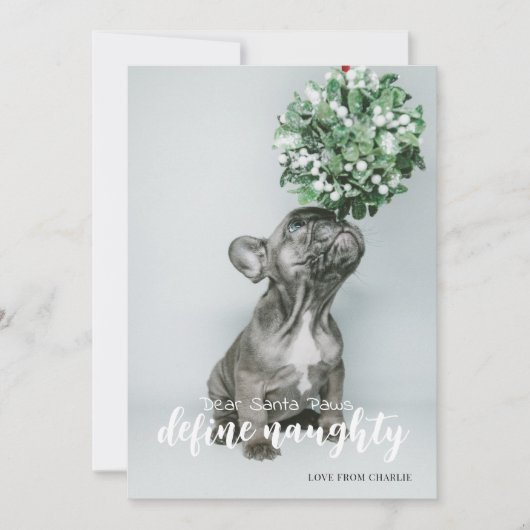 Santa Define親愛タイポグラフィ写いけな真 シーズンカード (正面)