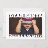 Santa Define親愛タイポグラフィ写いけな真 シーズンカード (正面)