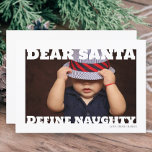 Santa Define親愛タイポグラフィ写いけな真 シーズンカード<br><div class="desc">Ricasoのタイポグラフィ素晴らしスタイルと写真の配置テンプレートと共に設計されたおもしろいとメリーのクリスマスの休日の写真カードシンプルはモダンエレガント、このデザインは家族と友達と一緒に確かに自分のと写真を追加すると一緒に設計さスタイリッシュ。</div>
