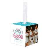 Santa Define親愛 Good 3フォトキューブオーナメント キューブオーナメント (正面アングル)