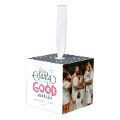 Santa Define親愛 Good 3写真 キューブオーナメント (正面アングル)