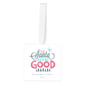 Santa Define親愛 Good 3写真 キューブオーナメント (正面)