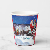 Santa Delivering Books 紙コップ (正面)