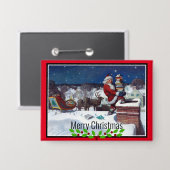 Santa Delivering Books at Christmas 缶バッジ (正面/裏面)