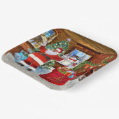 Santa delivers gifts on Christmas Day ペーパープレート (傾斜あり)