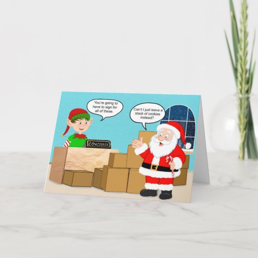 Santa Delivery Concierge Christmas Humor カード (正面)