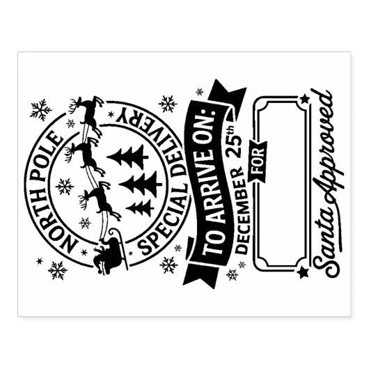 Santa Delivery Service Christmas ラバースタンプ (インプリント)