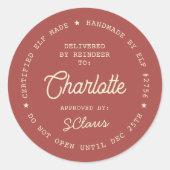 Santa Delivery Sticker | Christmas Elf Label Seal ラウンドシール (正面)