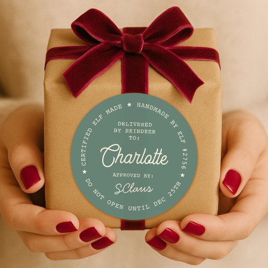 Santa Delivery Sticker | Christmas Elf Label Seal ラウンドシール
