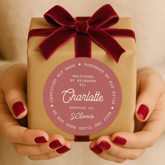 Santa Delivery Sticker | Christmas Elf Label Seal ラウンドシール