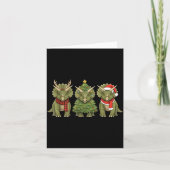 Santa Dinosaur Christmas Tree Triceratops Lover Xm カード (正面)