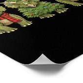 Santa Dinosaur Christmas Tree Triceratops Lover Xm ポスター (角)