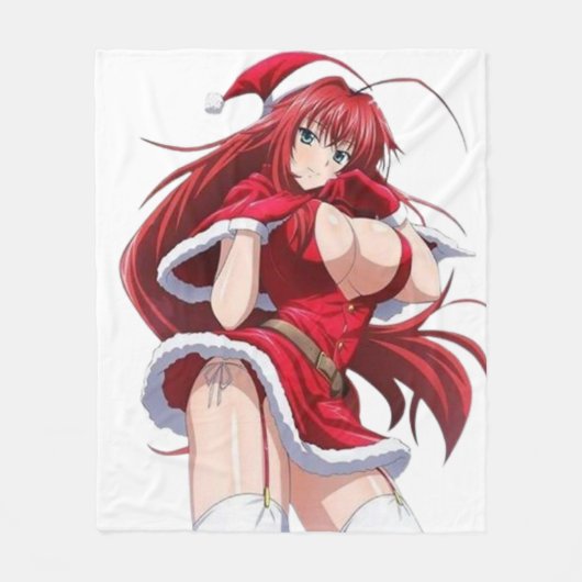 Santa Diva Anime Winter Outfit - Fleece Blanket フリースブランケット (正面)