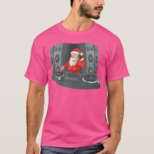 Santa DjクリスマスギフトDeejayテクノヒップホップPart Tシャツ (正面)