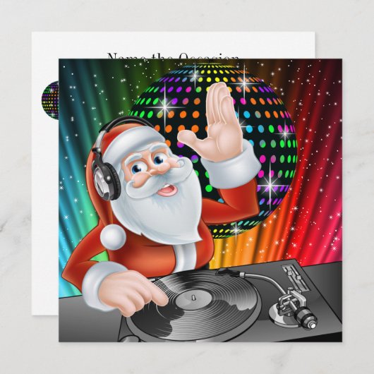 Santa DJ Discoクリスマス/新年招待状 招待状 (正面/裏面)