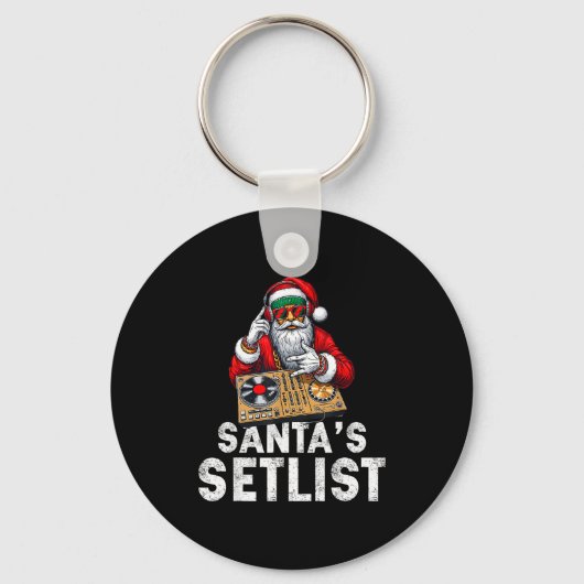 Santa Dj Musician Santa’s Setlist House Music  キーホルダー (正面)