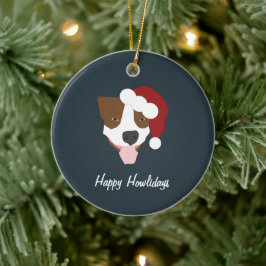 Santa Dog – カスタマイズ セラミックオーナメント