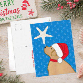 Santa Dog Christmas Stars by the Sea 2026 ポストカード