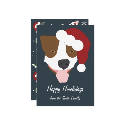 Santa Dog - Customizable シーズンカード (正面/裏面インサイチュ)