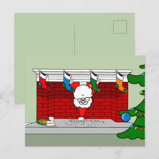 Santa Down the Chimney ポストカード