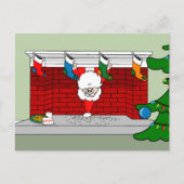 Santa Down the Chimney ポストカード (正面)