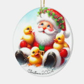 Santa Ducklings Christmas Ornament セラミックオーナメント (左)