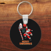 Santa Dunking Merry Swishmas Basketball Christmas  キーホルダー (正面)