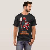 Santa Dunking Merry Swishmas Basketball Christmas Tシャツ (正面フル)