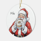 Santa eating bagel Ornament セラミックオーナメント (左)