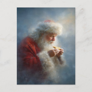 Santa eating cookies postcard ポストカード