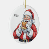 Santa eating Pork Roll Ceramic Ornament セラミックオーナメント (右)